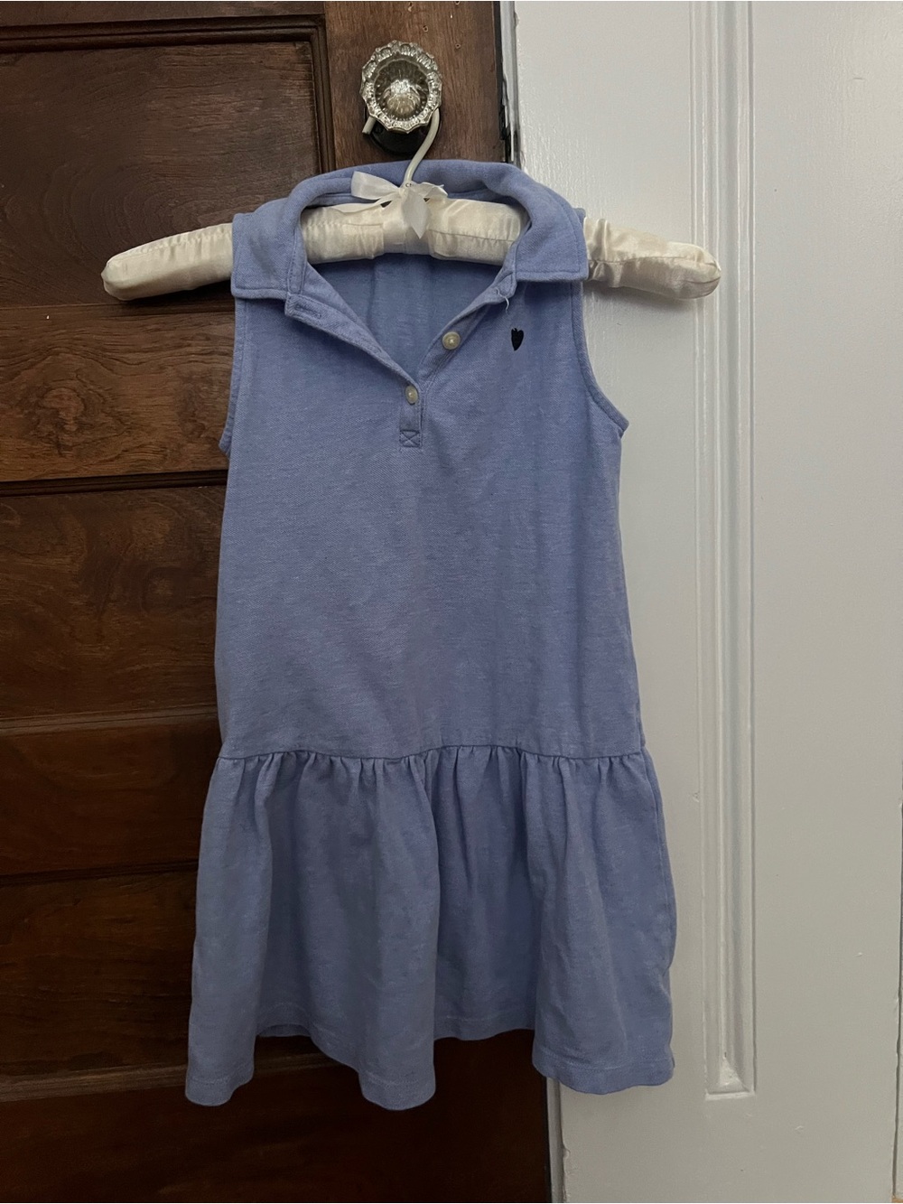 Crewcuts Lavender Sleeveless Polo Dress with Heart Detail